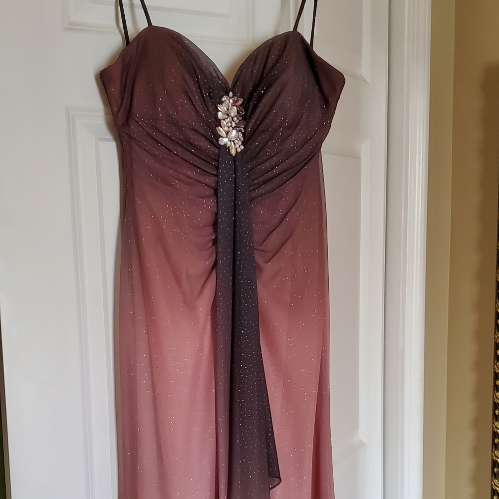 Stunning rose/black ombre gown